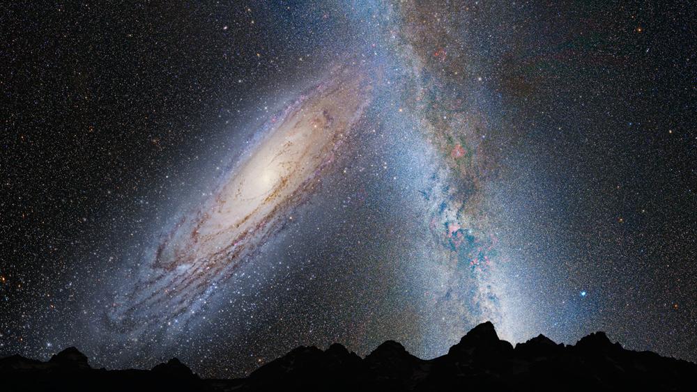The Milky Way and Andromeda Galaxy collision
