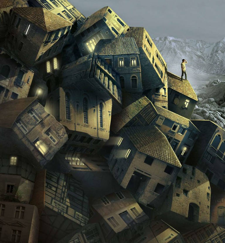 surreal illustrations igor morski houses