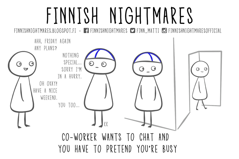 10 Introvert Problems Depicted in the Hilarious Comic Series ‘Finnish Nightmares’