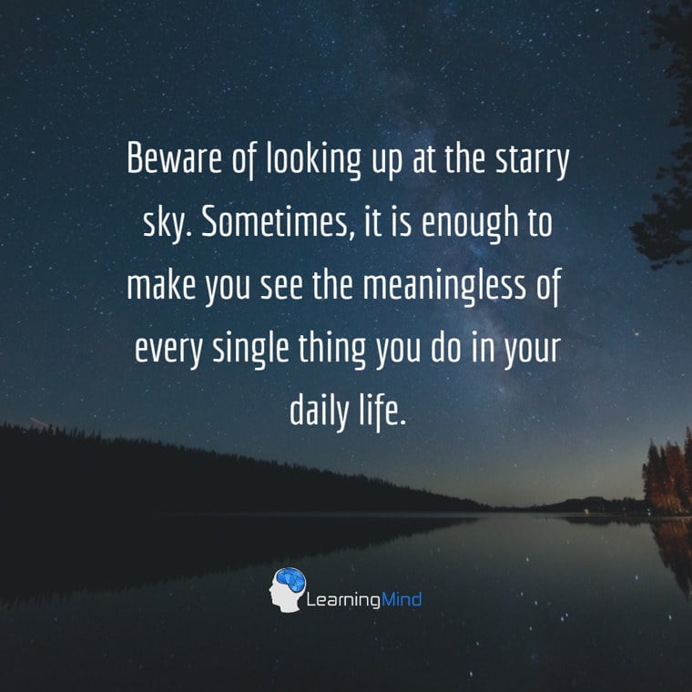 Beware of looking up at the starry sky