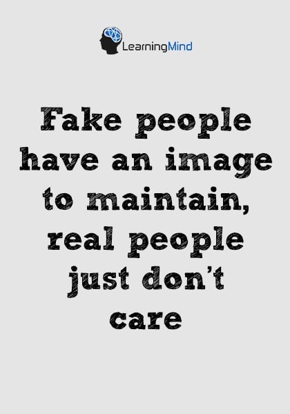 fake people have an image to maintain