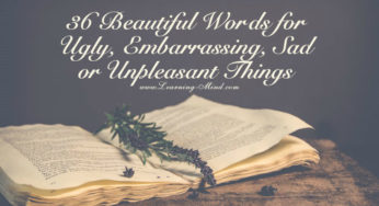 36 Beautiful Words for Ugly, Embarrassing, Sad or Unpleasant Things