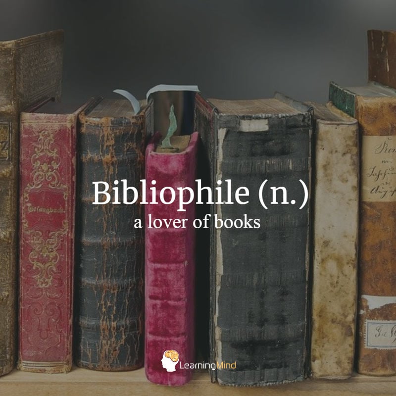 types of philes bibliophile