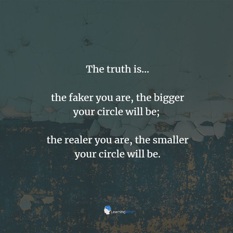 the faker you are, the bigger your circle will be