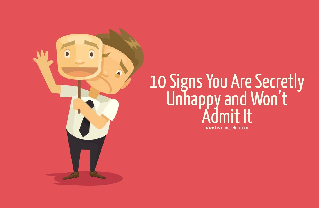 secretly unhappy signs